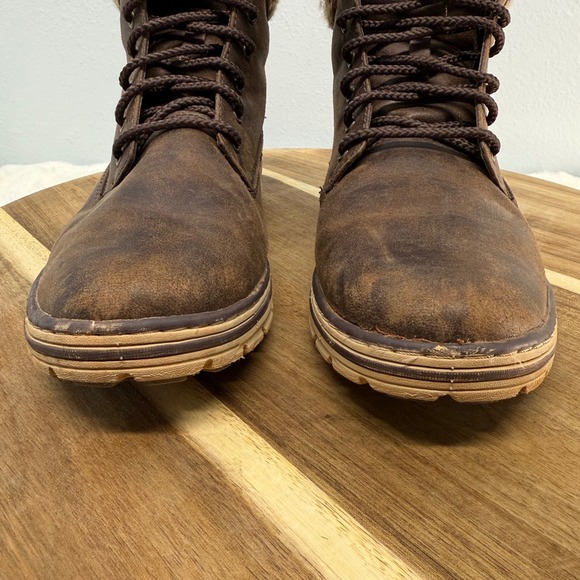 Cliffs White Mountain Kudrow Boots Brown Lace Up Ankle Knit Sweater Collar 9.5 - Picture 3 of 10